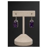 Sterling Silver Amethyst Drop Earrings