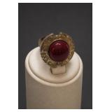 Carnelian Cabochon Ring, Size 8