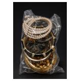Assorted Costume Jewelry Lot With Pearl Necklaces