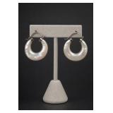 Sterling Silver Mother Of Pearl Hoop Earrings