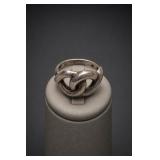 Sterling Silver Modernist Abstract Ring Size 6.5