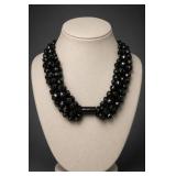 Black Faceted Beaded Necklace
