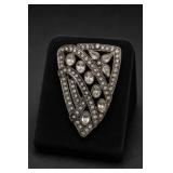 Vintage Art Deco Style Rhinestone Brooch Pin