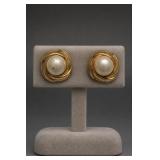 Marvella Faux Pearl Gold Tone Clip-On Earrings