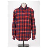 Croft & Barrow Red Blue Plaid Shirt, Size M