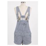 Love Culture Jeans Striped Short Overalls Size L