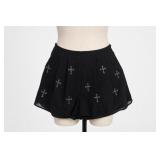 One Culture Black Cross-Embellished Skirt L