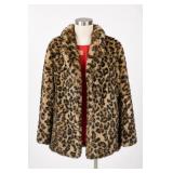 Princess Vera Wang Leopard Faux Fur Jacket L