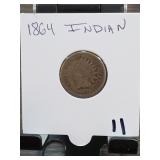 1864 Indian Head Cent, F