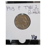 1913-P Buffalo Nickel Type 2