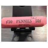 50-Coin Wheat Cent Roll