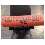 50-Coin Wheat Cent Roll