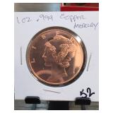 1 AVDP Oz .999 Fine Copper Round
