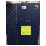 74-Coin Lincoln Wheat Cent Album, 1909-1940