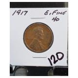 1917 Lincoln Wheat Cent, C. Fine