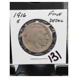 1916-S Buffalo Nickel