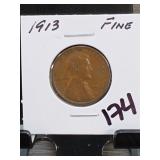 1909 Lincoln Wheat Cent, V. FINE