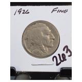 1925-S Buffalo Nickel, Struck By Clashed Dies