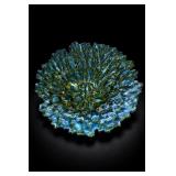 Iridescent Glass Ruffled Bowl