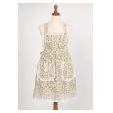 Floral Print Lace Trim Apron