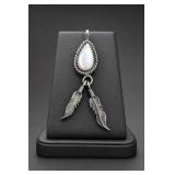 Southwest Sterling Silver Feather Pendant