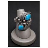 Navajo Sterling Silver Turquoise Ring Size 9.5