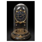German Mechanical Zodiac Clock Under Glass Dome