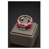 Hidalgo Sterling Silver Red Enamel Ring Size 7.5