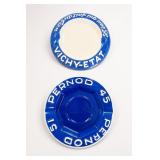 Longchamp France Blue Decorative Rim Plates, Pair