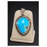 Sterling Silver Turquoise Native American Pendant
