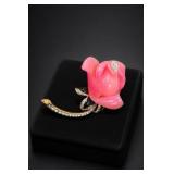 Kenneth Jay Lane Pink Rose Brooch