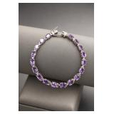 Sterling Silver Amethyst Tennis Bracelet