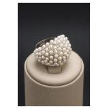 18KGE Pearl Cluster Ring Size 9