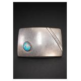 Sterling Silver Turquoise Belt Buckle 37.3g