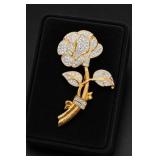 Nolan Miller Rhinestone Flower Brooch