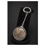 1964 Kennedy Half Dollar, Silver w Keychain