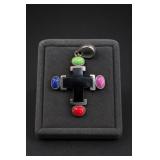 Sterling Silver Multicolor Cross Pendant