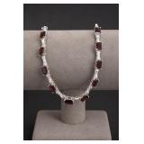 Sterling Silver Garnet Bracelet