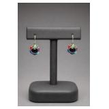 Sterling Silver Multi-Gemstone Dangle Earrings