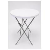 TELES White Round Folding Bar Height Table