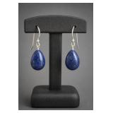 Sterling Silver Lapis Lazuli Teardrop Earrings