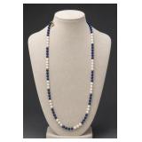 Lapis & Pearl Beaded Necklace