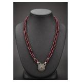 Sterling Silver Marcasite Beaded Necklace