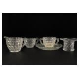 Clear Pressed Glass Serving Set With Tray