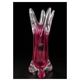 Josef Hospodka Chribska Pink Glass Vase