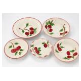 Blue Ridge Pottery Crab Apple Pattern 5-Bowl Set