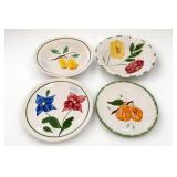 Blue Ridge Pottery Hand Painted Plate Set