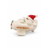 Fitz And Floyd Holly Express Santa Airplane