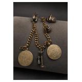 Gold-Filled Bracelet, 4 Sterling Silver Charms