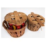 Vintage Wooden Slat Fruit Bushel Baskets
